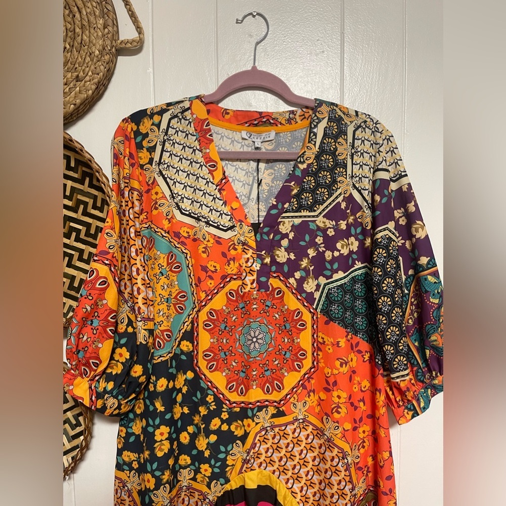 Multicolor Printed Bohemian Maxi Dress multiple sizes S-L - Picture 4 of 11